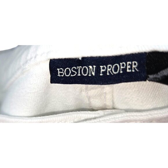 Boston Proper Jeans Womens Sz 4 Flare Embellished Studded Stretch Mid Rise White - Picture 10 of 12